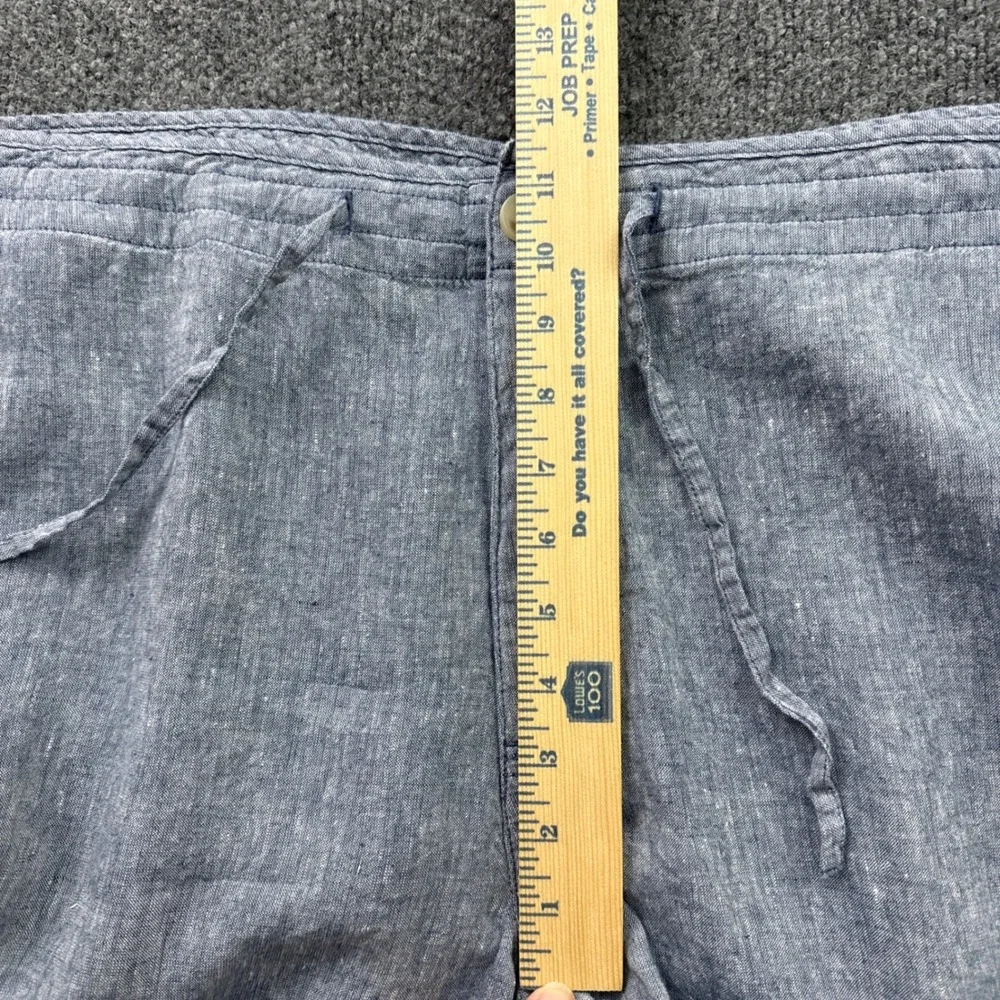 Jos. A. Bank Linen Blend Trousers Mens 40x28 Blue Tailored Fit Drawstring Waist